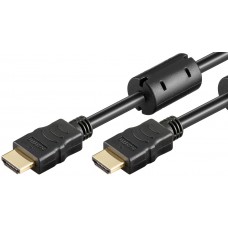 Laidas HDMI - HDMI v1.4(K-K) 1m su filtru 4K (30Hz) gold Goobay 